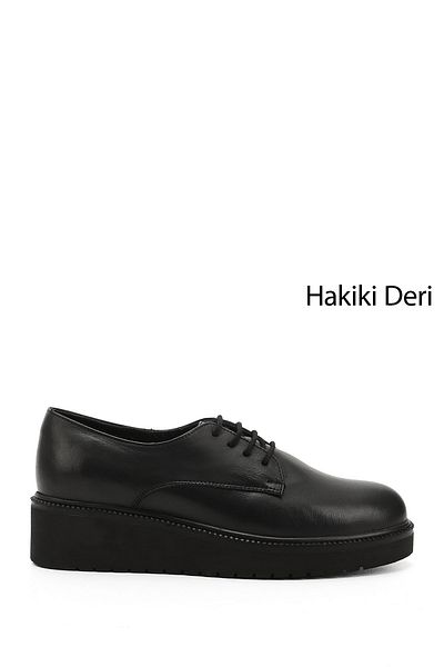 GÖNDERİ(R) Pantofi de damă din piele naturală cu talpă cu pană cu șireturi