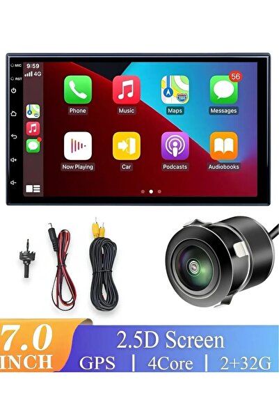 audiobahn Türkçe Menü Profesyonel 7inç Android15 Double Teyp Multimedya Geri Görüş Kamerası