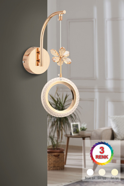 İstanbul Avize Halka Aplik Tekli Gold Aplik