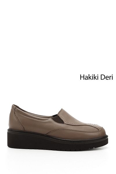 GÖNDERİ(R) Women's Mink Antique Wedge Sole Genuine Leather Shoes