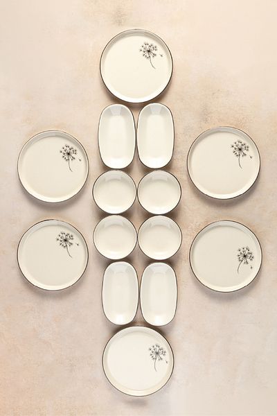 Vienev Chicory 14 Piece Breakfast Set for 6 People