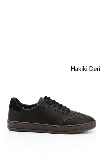 GÖNDERİ(R) Women/Girls Black Lace-Up Genuine Leather Sneaker