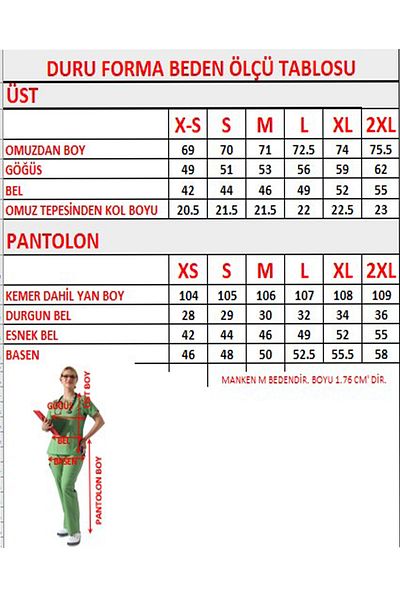 BEDUCA Red Lycra Collar Eyelet Nurse Uniform Set, Esthetician and Beauty Center Outfit