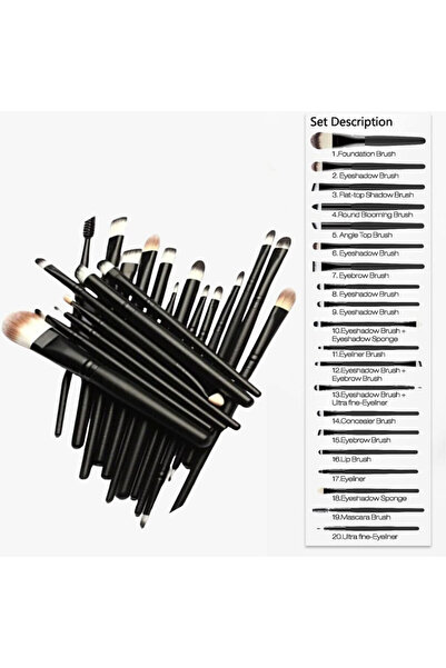 Evelise Επαγγελματικό Σετ Μακιγιάζ με 20 Αντιαλλεργικά Πινέλα και Πολυλειτουργική Σιλικόνη 4 σε 1