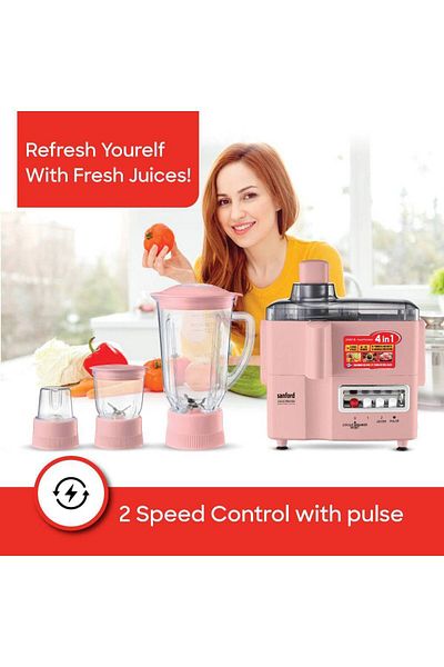 Sanford Sanford 4-in-1 Multifunction Food Blender with Juicer, Pink