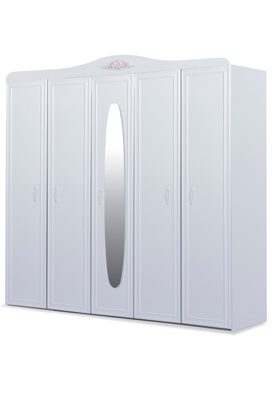 benim odam Isabella 5 Kapılı Ayna Kapaklı Dolap Genç / Çocuk Odası 502