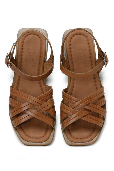 İnci İncı Cosetta.z 3fx Tan női lapos szandál