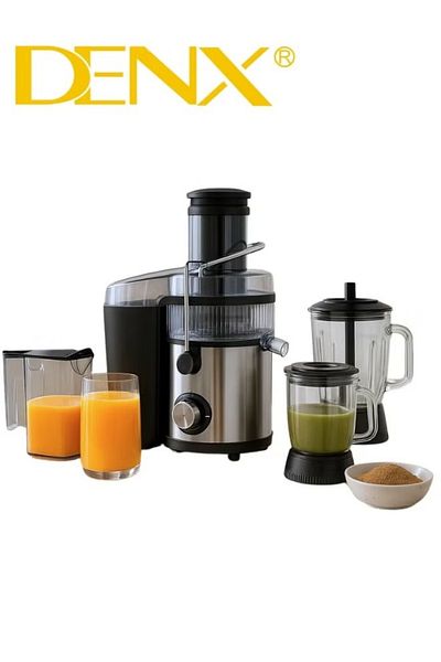 Denx Dx3217 4-in-1 Multifunction Juicer And Blender With 3 Glass Jars, Powerful 4000w Motor