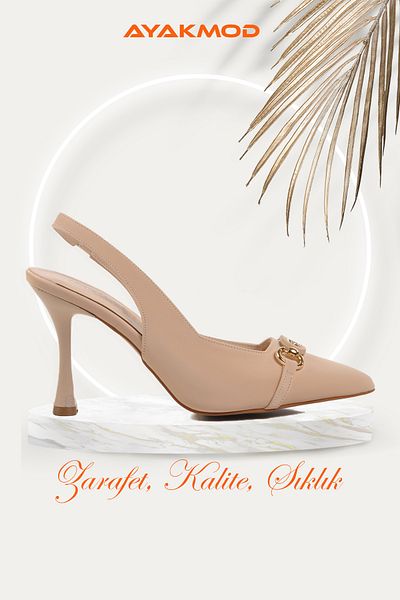 AYAKMOD Nude Thin Heeled Women's Evening Dress Shoes 671124   Z