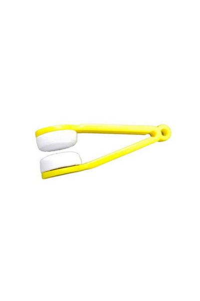 Evelise Perie mini cu 2 capete din microfibră pentru curățarea și întreținerea lentilelor de ochelari, 7x2 cm, galbenă