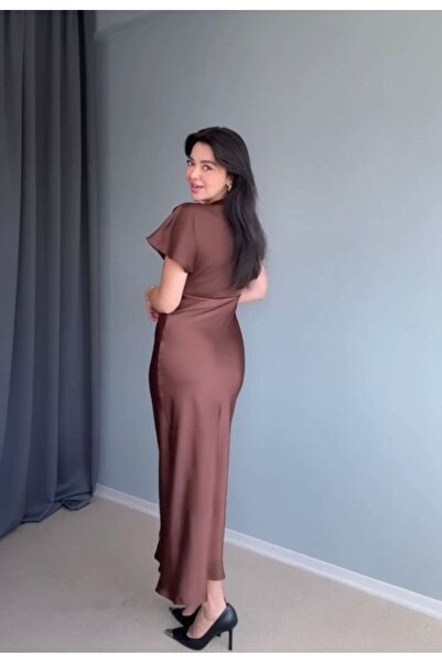 MODAGK Design Midi Length Silk Satin Dress