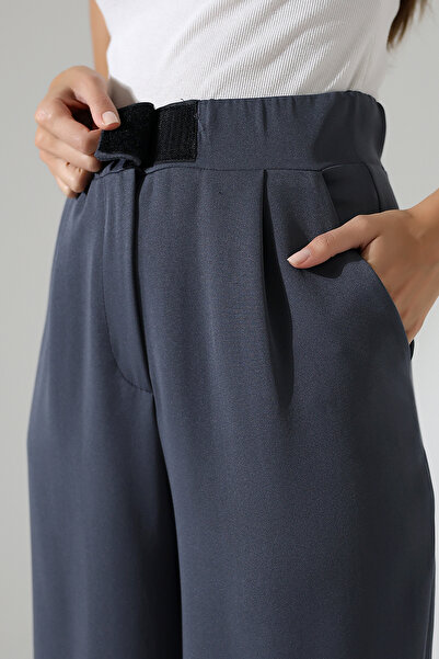 Berel Moda Штани Palazzo з застібками та кишенями, сірі