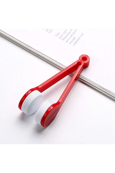 Evelise Perie mini cu 2 capete din microfibră pentru curățarea și întreținerea lentilelor de ochelari, 7x2 cm, Roșu