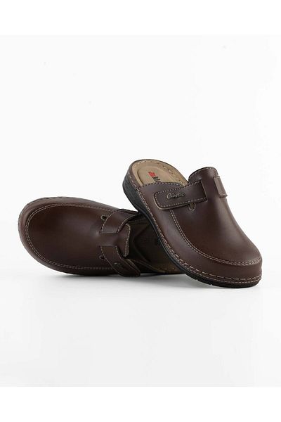 DR KLOMPA Ανδρικές Παντόφλες MS304 Καφέ Fanetta Orthopedic Sabo Slippers