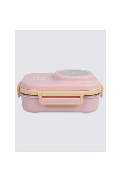 Uzspace Vgn-8021-8091 Stainless Steel Food Container - Lunch Box 600 ml Peach Pink