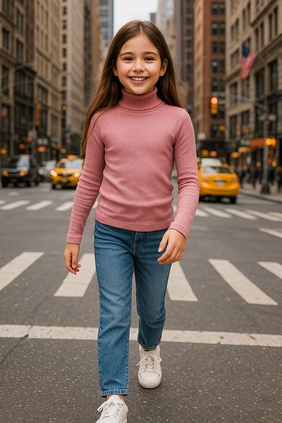 Cloise Body pentru copii cu gât țesut Dusty Rose |   Fată - Bărbat Unisex |
