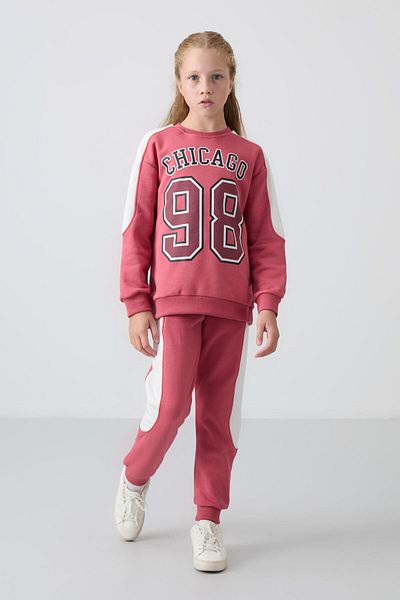 TOMMY LIFE Σετ αθλητικής φόρμας με στάμπα Soft Fit για κορίτσια - Wild Rose, Cotton & Feather - 75170