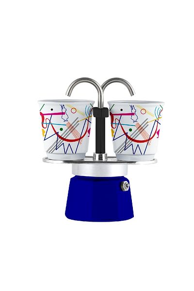 Bialetti Mini Express Mokapot Kandinsky + 2 Espresso Cups