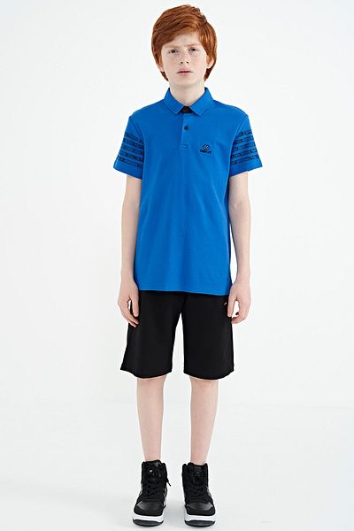 TOMMY LIFE Standard Mold Polo Collar Boy's T-shirt με Sax Arm Print Λεπτομέρεια - 11093