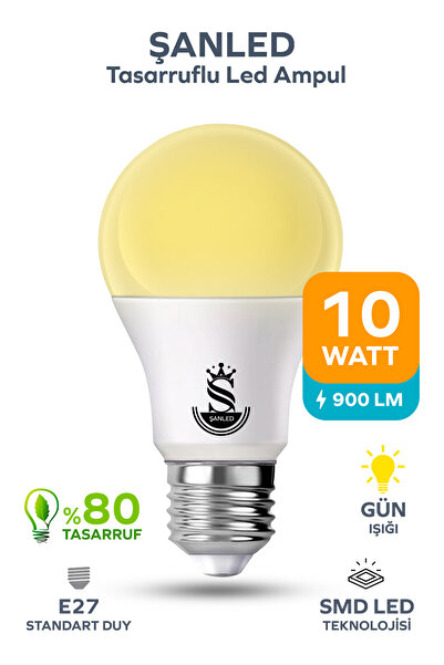 ŞANLED 10W Tasarruflu Gün Işığı Led Ampul-1-2-4-6-8-10-50-100 Adettir