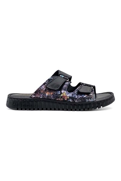 Shoes Mr White Orthopedic Cirtli Khaki Leather Women's Slippers Black