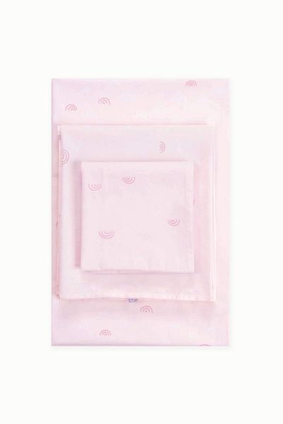 Boumini Pink Rainbow Patterned 100% Cotton Baby Bedding Set