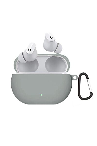 Kyver Beats Studio Buds Uyumlu Askılı Silikon Kılıf Gri