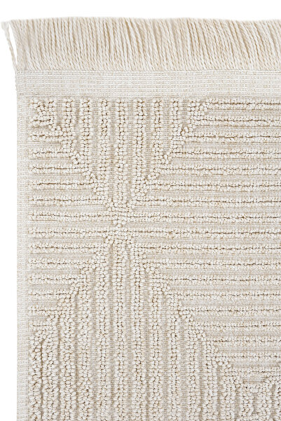 Cool Halı Mirage Beige Non-Slip Based Machine Washable Kitchen Rug Modern Woven Thin Summer Living Room Rug