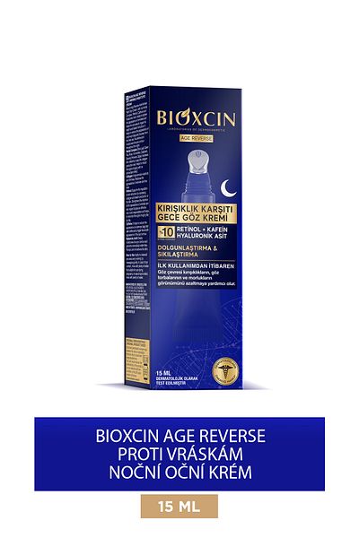 Bioxcin Age Reverse oční krém – 15 ml, 10 % retinol, kofein a plná pevnost
