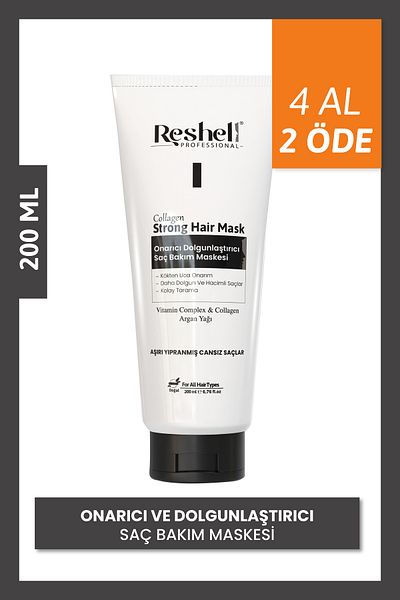 Reshell Repairing and Nourishing Argan Oil Collagen Hair Care Mask for Dry Damaged Dyed Hair 200 ml