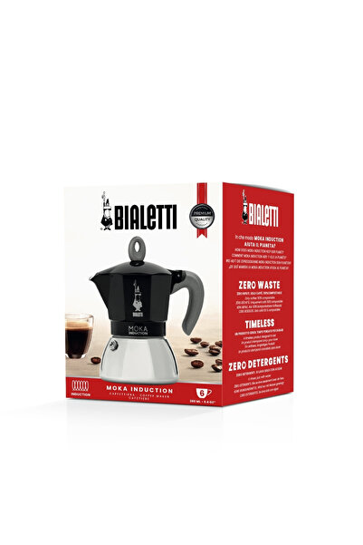Bialetti New Moka Pot Çift Katmanlı Indüksüyon Siyah 6 Cup