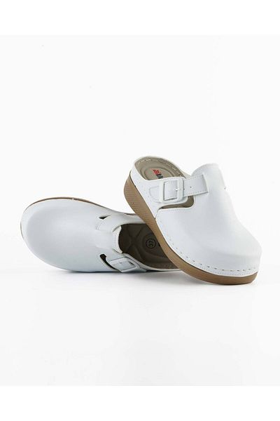 DR KLOMPA Γυναικείες Παντόφλες MS873 Λευκές Fanetta Orthopedic Sabo Slippers