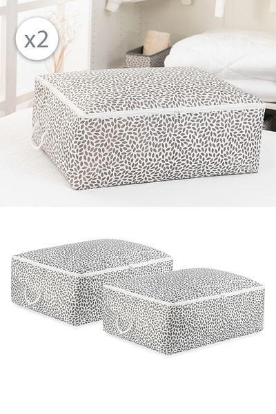REKHOME Σετ 2 μεγάλου μεγέθους γκρι φύλλο με στάμπα κάτω από το μαξιλάρι πάπλωμα πουλόβερ / 62x46x22