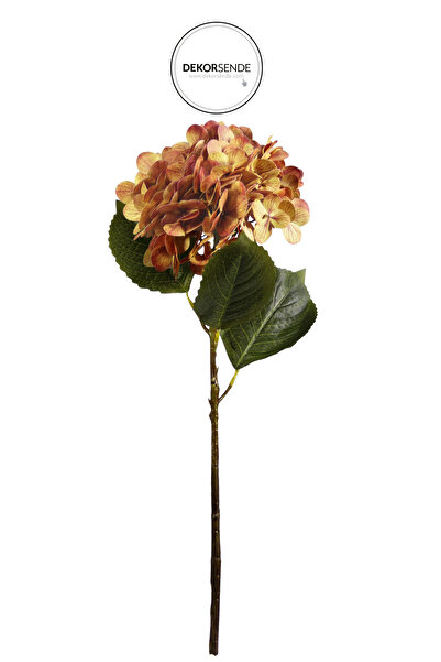 Dekorsende Yapay Ortanca Dalı 60 cm Turuncu