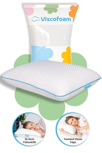 Viscofoam Ορθοπεδικό μαξιλάρι με ψηλό λαιμό Chubby Visco Pillow - 59x39x15,5cm