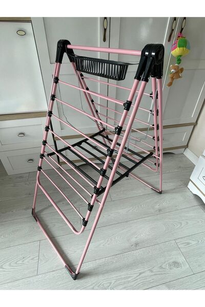 sobapark Pembe Renkli Kanatlı Kurutmalık Elbise Çamaşır Kurutmalığı Kalın Borulu Çamaşır Teli