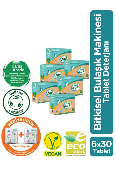 Life by Fakir Ecological Vegan Dishwasher Detergent 30 Pieces