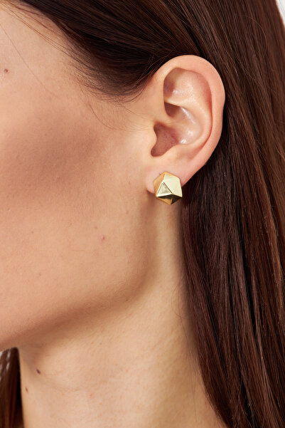 Ventino Silver Ventino Kadın 14K Altın Kaplama 925 Ayar Gümüş Prisma Küpe VKP...