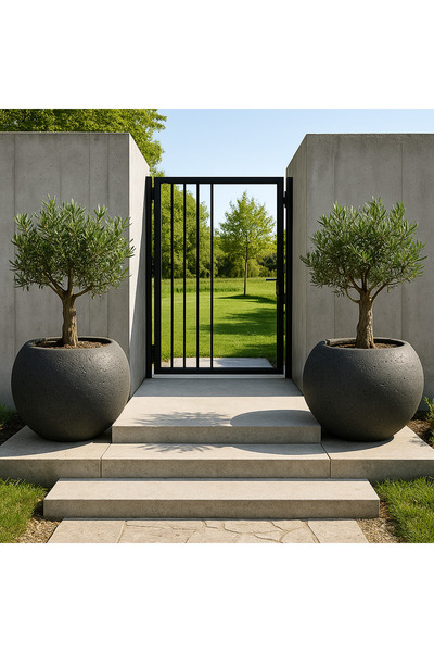 Hobitarım Beton Küre Saksı – 60x50cm