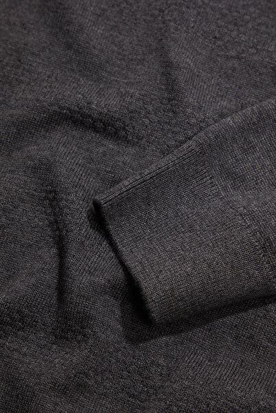 W Collection Anthracite Polo Neck Long Sleeve Sweatshirt