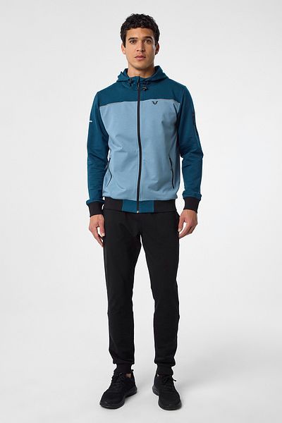 bilcee Men's Blue Hooded Elastic Leg Tracksuit 0785
