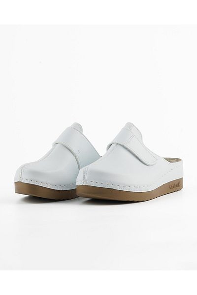 DR KLOMPA Γυναικείες Παντόφλες MS891 Λευκές Fanetta Orthopedic Sabo Slippers