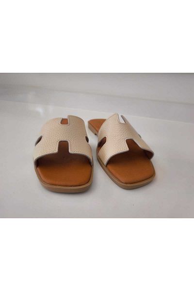 Herayakkabi Women's Leather Slippers Non-Slip Sole Soft Wearable