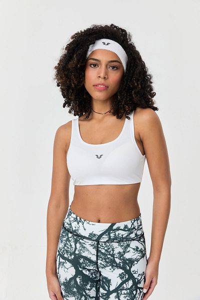 bilcee Λευκό Lycra Sports Crop Top - Με μαξιλαράκι, Bustier σουτιέν, συσκευασία σουτιέν 0819