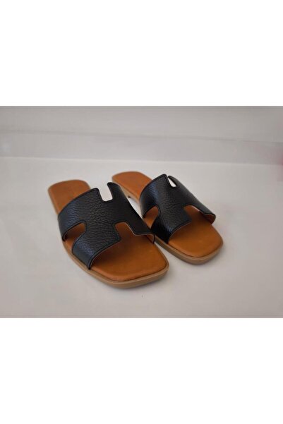 Herayakkabi Women's Leather Slippers Non-Slip Sole Soft Wearable