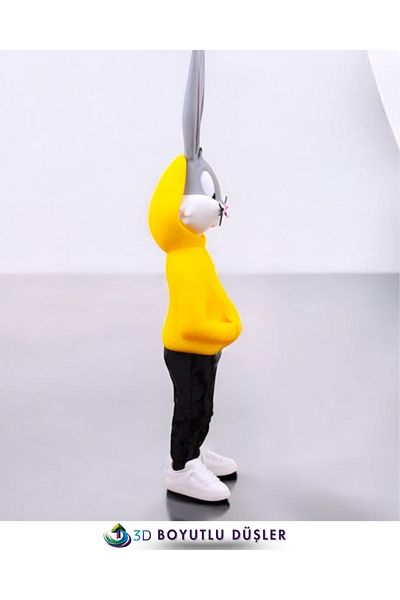 ZTE 3D BASKI Bugs Bunny Figure - Colorful - Special Design 36 cm (Yellow)