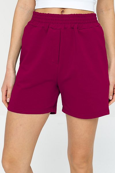 bilcee Pantaloni scurți sport pentru femei Quicktime - talie înaltă, bumbac, cu buzunare și talie elastică 7006