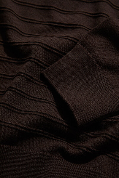 W Collection AÇIK KAHVE POLO YAKA UZUN KOLLU KAZAK