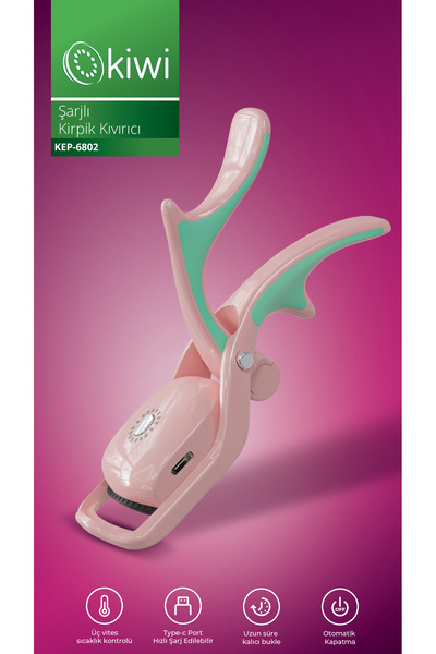 Kiwi Kep-6802 3 Isıtma Kademeli Şarjlı Kirpik Kıvırıcı