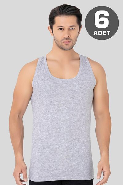 Arma Yıldız Мъжки потник от 6 сиви блузи, 100% памук, дишащ